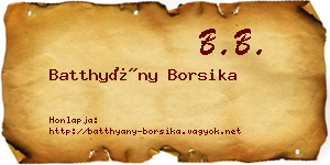 Batthyány Borsika névjegykártya